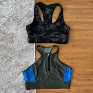 ALL ACCESS Black Camo and Olive Blue Sports Bras